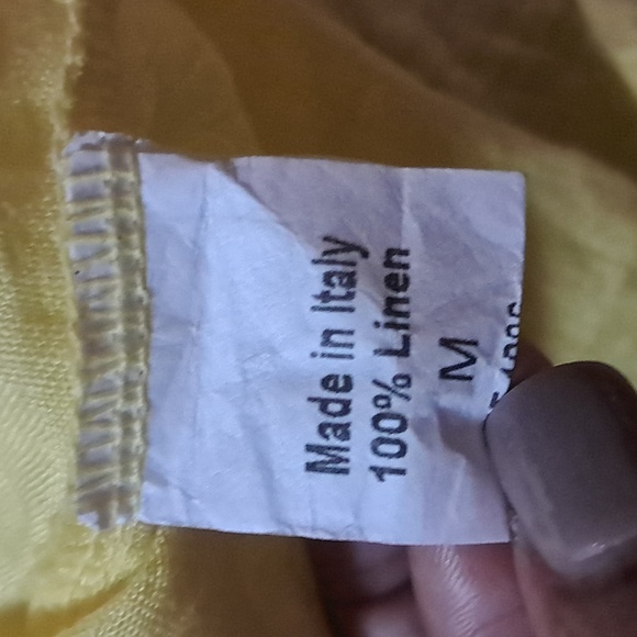 Terzo Millennio Women Yellow Butter Linen Top/Camisole/Shirt Blouse M - Picture 7 of 8